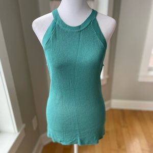 Hem & Thread Teal Blue Green Racerback Knit Sleeveless Knit Tank Top Size M